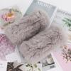 New Brand Women Real Natural Rabbit Fur Mittens Winter Warm Fluffy Lady Real Rabbit Fur Gloves Knitted Good Elastic Fur Glove