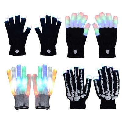 For Children and Adults LED Light Up Safety Gloves with Multicolor Modes Performances Gloves for Fun Night Activity