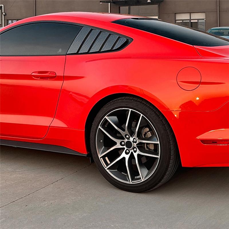 Car Rear Triangular Window Louvers Shutters Blinds Cover Trim For Ford Mustang MK6 2015- Carbon Fiber