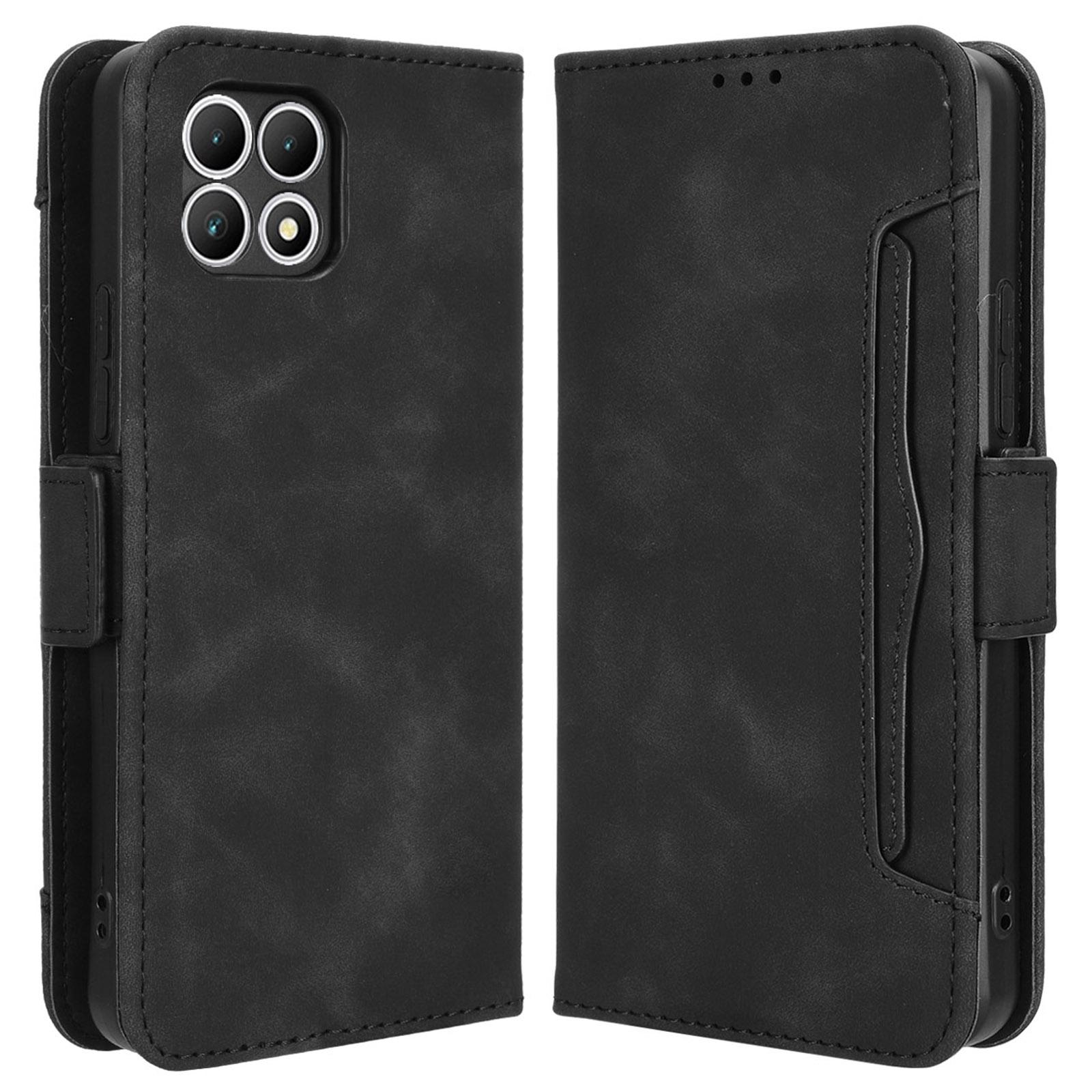 

For T-Mobile REVVL 7/T Phone 2 Case Leather Phone Cover with Multiple Card Slots Black