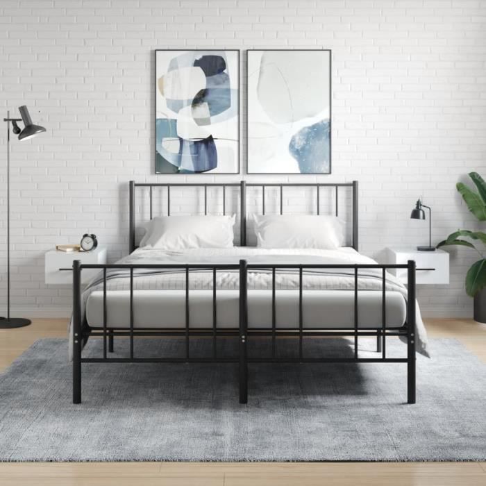 VidaXL Tables de chevet murales 2 pcs blanc brillant 35x35x20 cm 829873