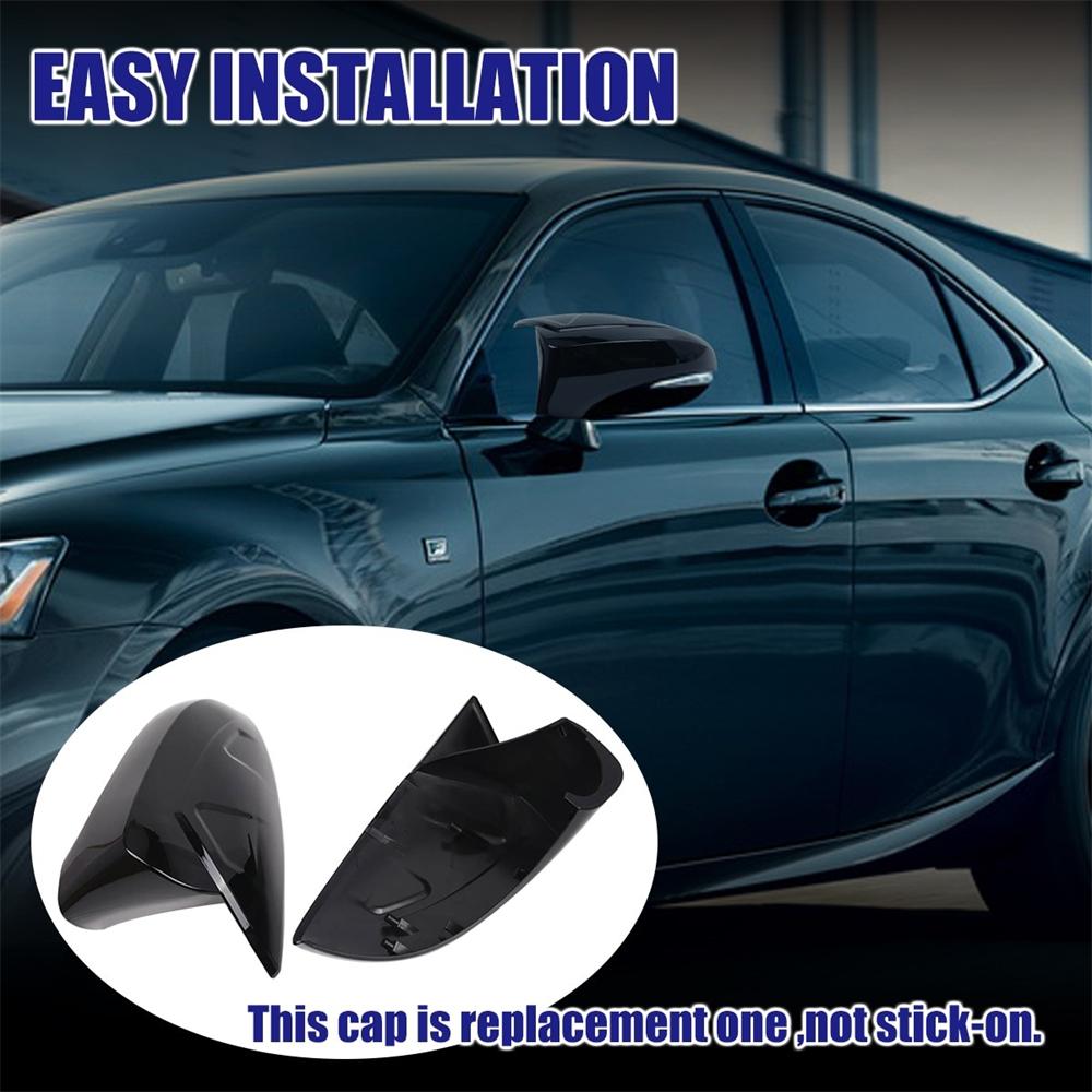 M Style Horn Glossy Black Mirror Cover Caps For Lexus IS RC 200 300 350 450 2014-2020