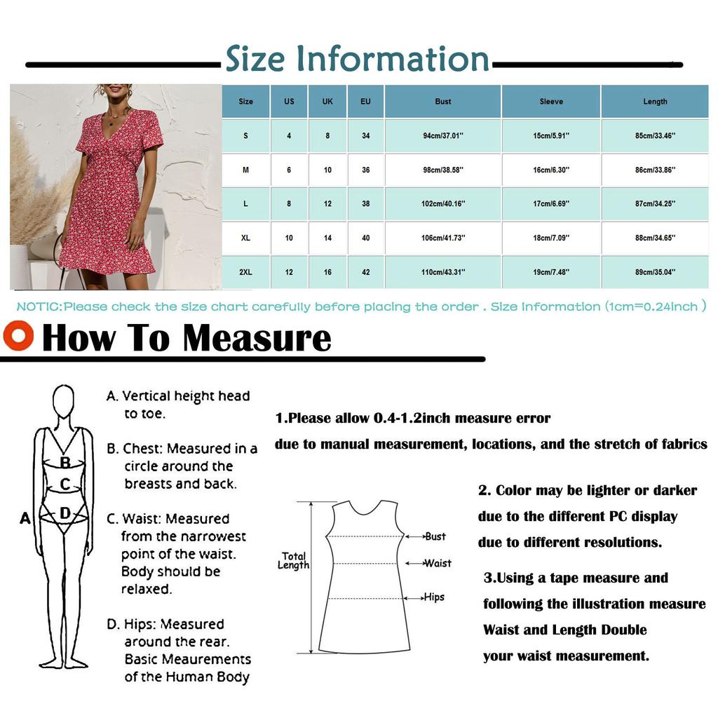 Women's Casual Fashion V-Neck Floral Print Short Sleeve Patry Dress