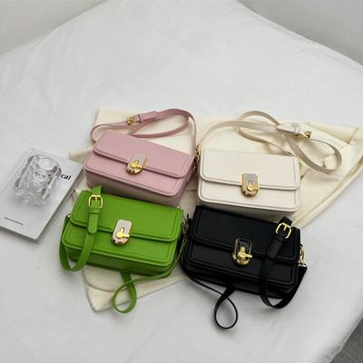 Luxury Handbag  Spring New PU Buckle Korean Version Simple Fashionable Crossbody Bag Commuter Single Shoulder Postman Bag