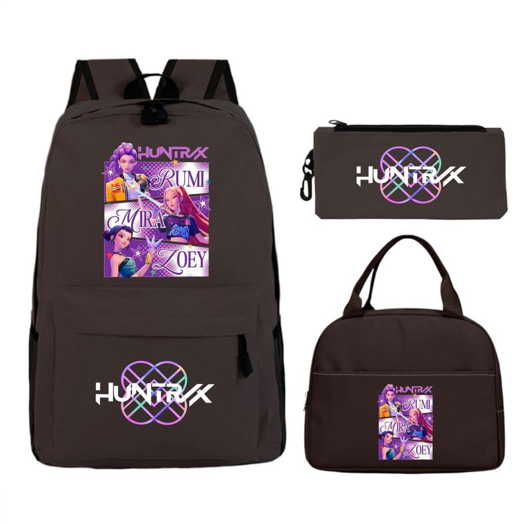 Dämonenjäger Mädchengruppe Peripherieartikel dreiteiliger Schulranzen Grenzüberschreitender Campus Grund- und Sekundarschüler Freizeitrucksack Federmäppchen