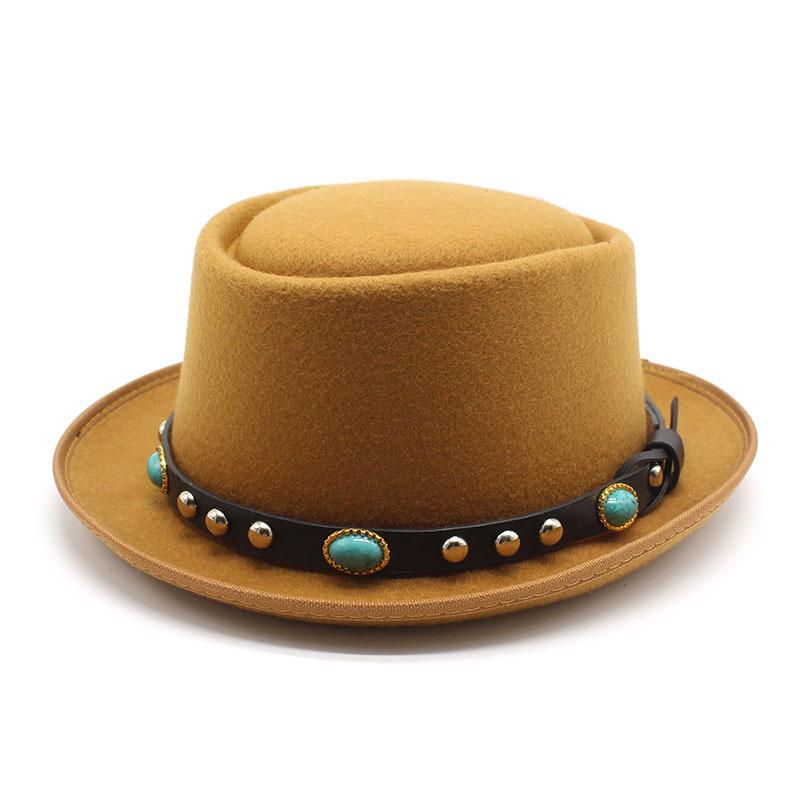 Wind Small Round Hat Hat Rivet Woolen Hat Men And Women Outdoor Travel Mountaineering Tibetan Top Hat