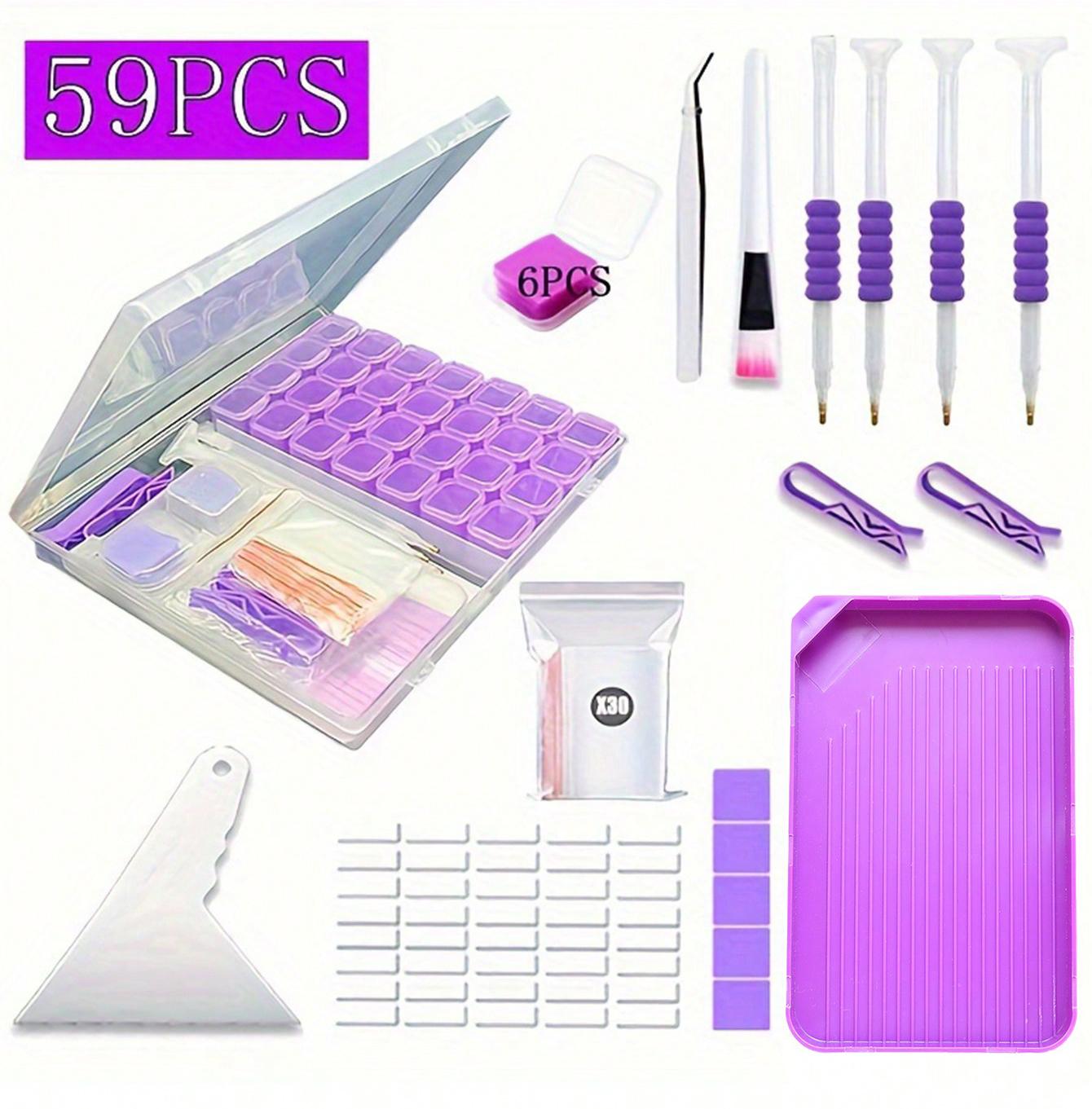 

59 наборов для алмазной живописи, художественные принадлежности в подарок друзьям, инструменты и аксессуары для рукоделия, изготовление мозаики, наборы инструментов и аксессуаров для алмазной живописи фиолетовый