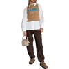 Ganni Ss24 Logo Ribbed Crochet Round Neck Knitted Vest Women vest Tiger-Eye K2166177