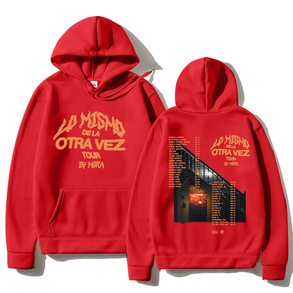 Mora Trends 2025 Hoodie Mora Lo Mismo Dela Otra Vez Tour Sweatshirt Unisex Creative Aesthetic Pullover Fall Casual Loose Clothes