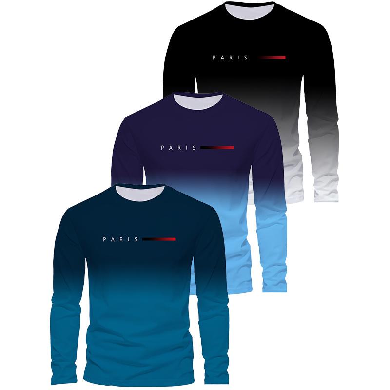 Autumn Men's Long Sleeved T-shirt Letter Print T Shirt Three-piece Set T-shirt Clothes T Shirt for Man Fashion Tshirt