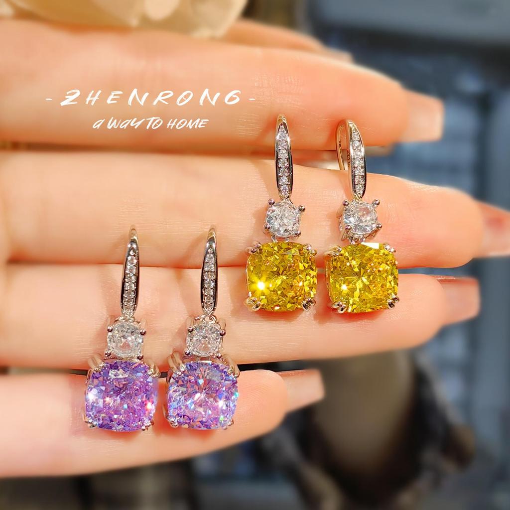 Luxuriöse Kunzit Vogelnest-Ohrringe mit gänsegelben High-Carbon-Diamanthaken für Damen