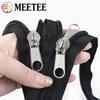 1/2/5M Meetee 3# 5# 8# 10# Black Nylon Zippers with Two Sided Zipper Puller Clothes Jacket Coil Zips Repair Sewing Accessories