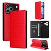 Cubic Grid Texture Flip Leather Phone Case