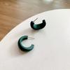 1 Pair Women Earrings Geometric Retro Earring Ornament Simple Ear Decor Wood Semicircle Jewelry Decorations Jewelries
