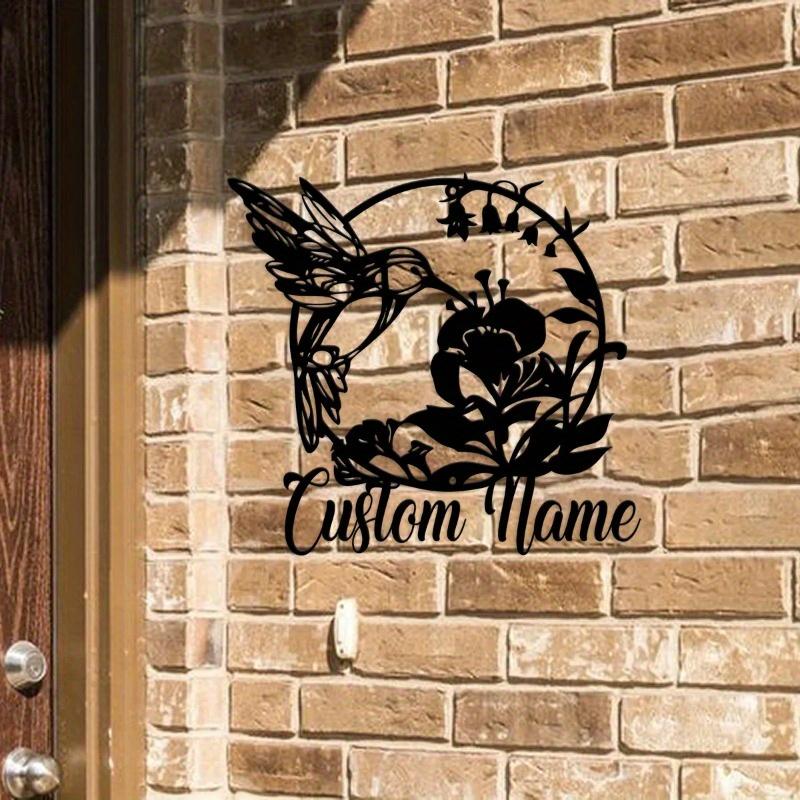 Custom Metal Hummingbird Sign - Metal Garden Sign & Mother's Day Gift, Hummingbird Welcome Sign with Metal Bird Art for Gardeners, Decorative Sign