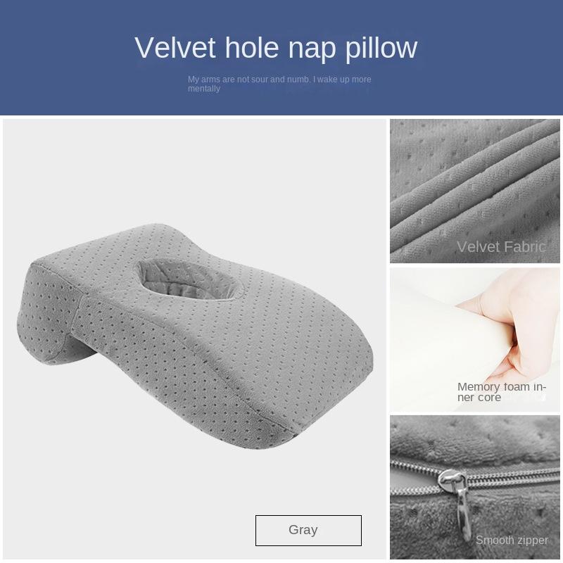 Travel Cushion Nap Sleeping Pillow Foam Slow Rebound Desk with Hollow Design for Face Down Pillows Headrest Neck Protection