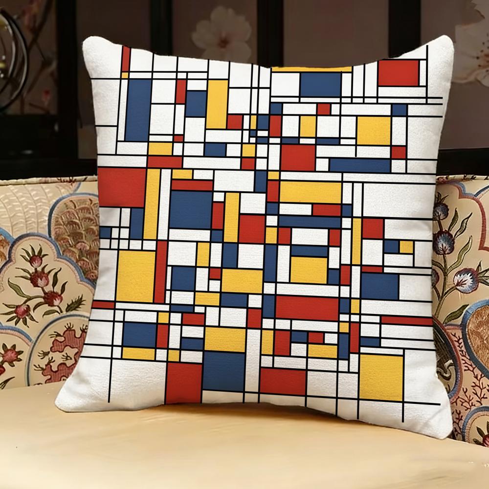 Piet M-Mondrian Art Pillow Case Pillowcase, Double-sided Printed, Sofa Cushion, Bedroom Headboard Pillow