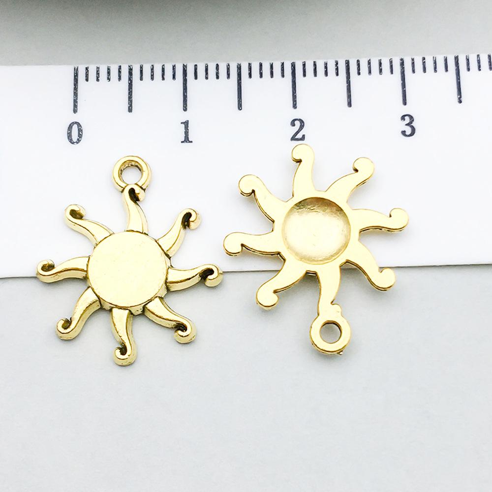 100-Piece Five-Color Alloy Sun, Moon, and Star Pendant Charms for DIY Jewelry