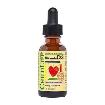 Vitamina D3 sabor a frutos rojos naturales, 1 onza líquida