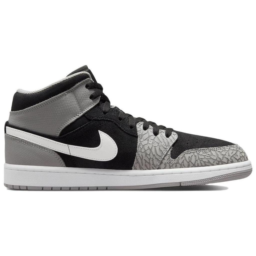 Air Jordan 1 Mid SE Elephant Toe Men Sneakers Grey Black White DM1200-016
