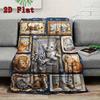 Cat Frames Collection 2D Flat Pattern Flannel Blanket, High Quality All Seasons, Home Decor, Warmth and Comfort, Perfect for Christmas Gifts.