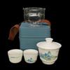 Pengyi Mutton-fat Jade Porcelain Travel Tea Set