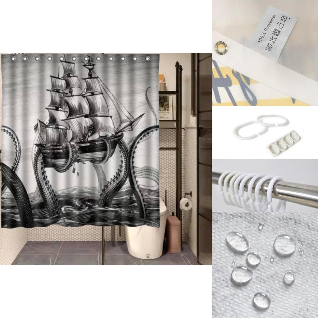 Polyester Shower Curtain With Customizable Artwork And Logo For Bathroom Privacy