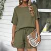Fashionable Women's Temperament Loose Short Sleeved Shorts Set