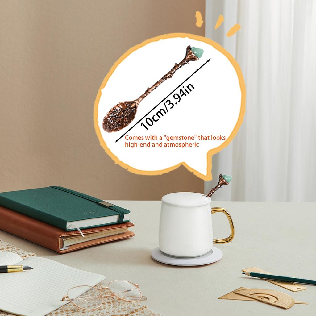 Natuurlijke Kristallen Koffielepels Met Vintage Snijwerk Creatieve Dessert Roerlepel