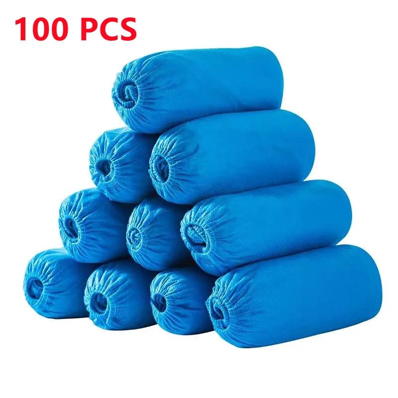 Shoe Covers Disposable Durable 100 Pack Nonwoven Shoe & Boot Covers Waterproof Non-slip Shoe Booties for Indoors Home Workplace