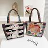 Embroidery Elephant Peacock Handbag Animal Ethnic Style Handbag Rabbit Canvas Tote Bag Storage Bag