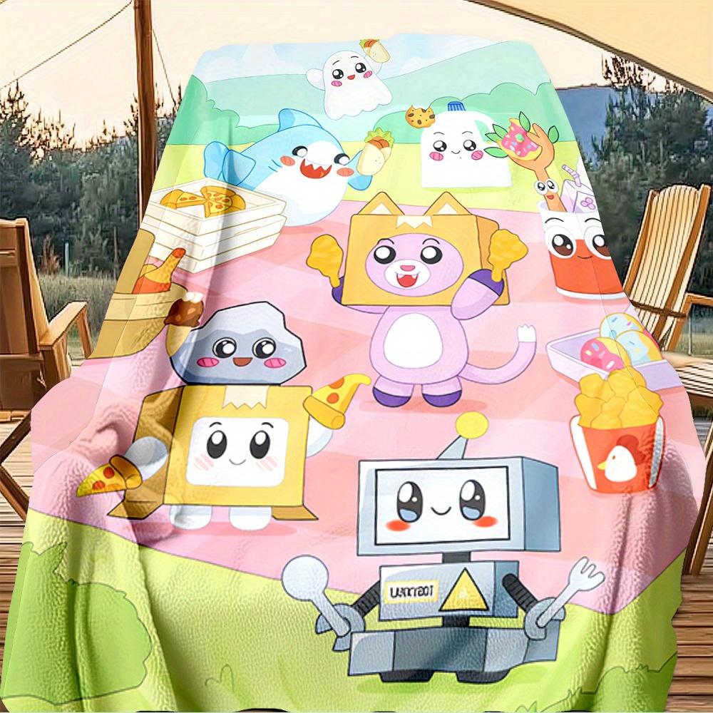 1pc Cute , Picnic Setting, Food Friends Digital Printed Flannel Blanket, Super Soft Plush Bed Cover,Blanket for Sofa, Bed, Office, 70173