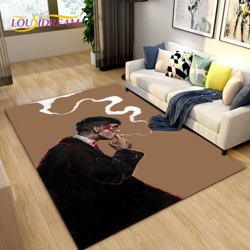 Tappeto Area Grande Peaky Blinders Tommy Shelby, Tappeto per Soggiorno Camera da Letto Divano Zerbino Decorazione, Tappetino Antiscivolo per Cucina