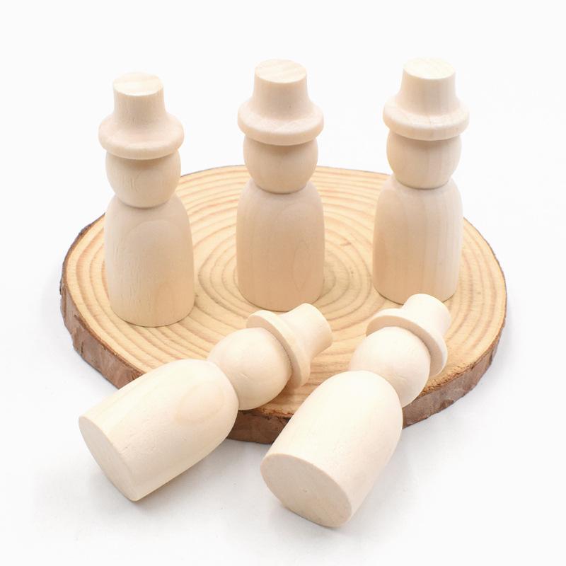 2pcs 65mm Mini Wooden Snowmen Wood Shapes, Wooden Crafts To Make and Decorate, Make Your Own Christmas Decorations