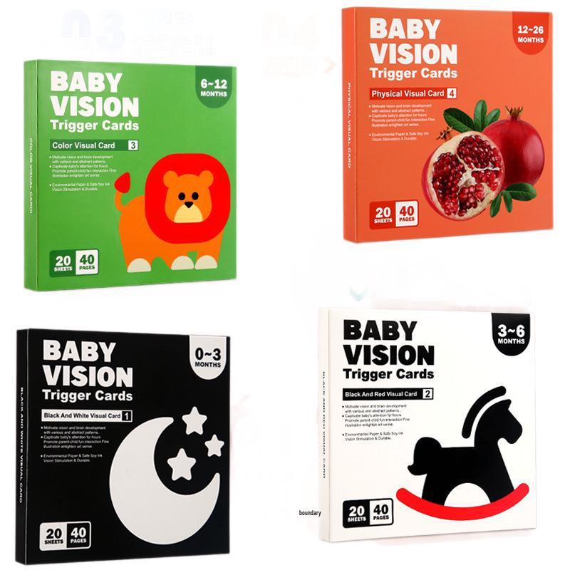 Black & White Visual Stimulation Cards for 0-36 Months: Baby Educational Flashcards for Early Development & Cognitive Training.