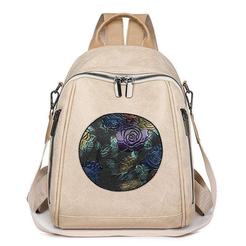 PU Soft Leather Backpack Female Fashion Large Capacity Backpack Travel Bag