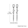 Stainless Steel Punk Gothic Cone Drop Earrings for Men, Fashion Silver Color Long Pendant Earrings, Vintage Hip-hop Jewelry