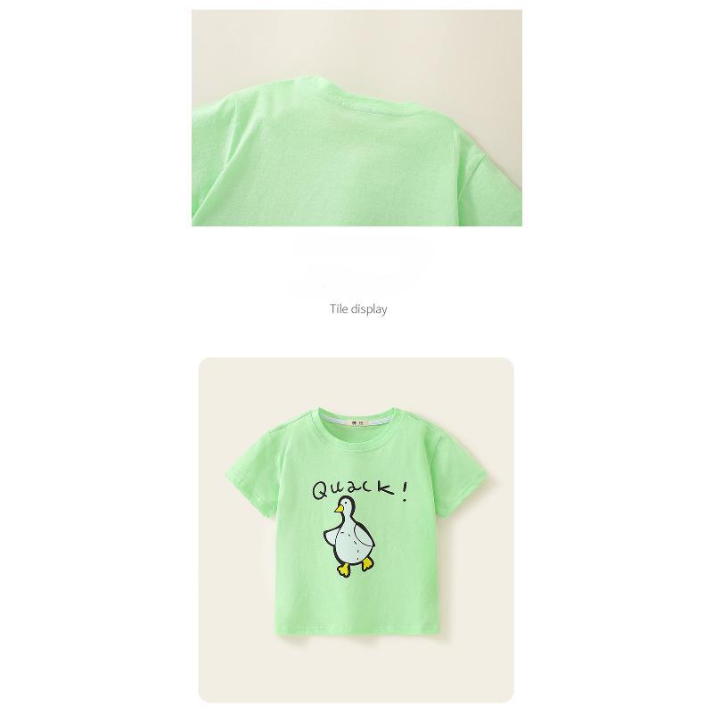 Summer New Children's Clothing Girls' Short-Sleeved Cartoon T-shirt Children's Round Neck Bottoming Shirt Baby's Top Trendy