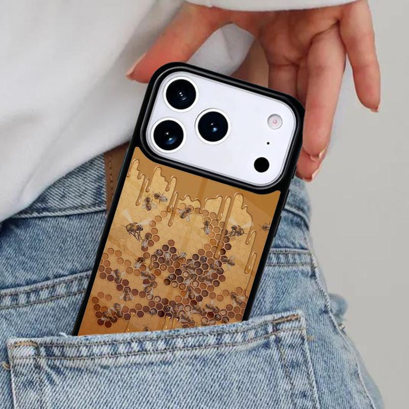 Honeycomb Honey bee Phone Case for iPhone 16e 15 14 13 12 17 Pro Max Plus Air 17pro Cover Coque