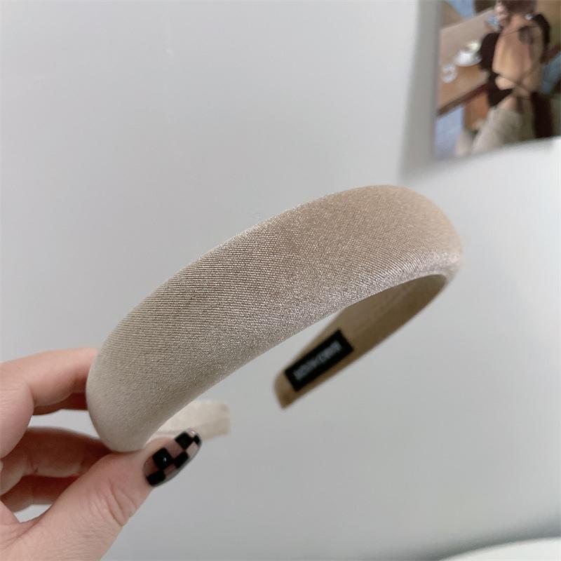 Chic Autumn Winter Soft Flannel Cloth Sponge Padded Headbands for Women Girls Daily Casual Shopping Headdress Simple Head Hoop