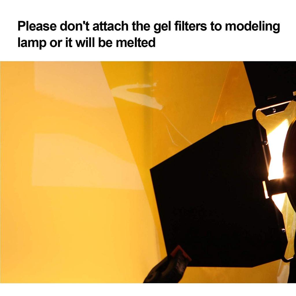 Meking Gel Color Filters 40cm x 50cm Set of 4 Orange Translucent Color Filters Color Overlay Color Correction Photography Compatible with Studio