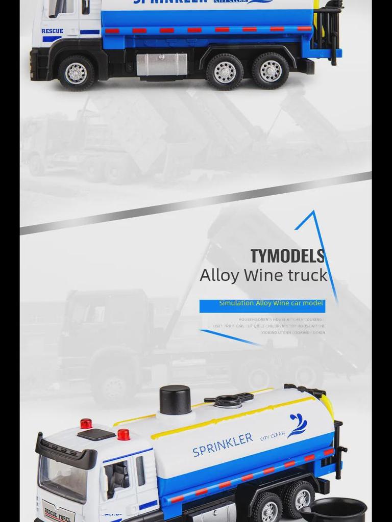 Large Toy Sprinkler Truck: Inertia-Powered Water Spray Engineering Vehicle for Kids