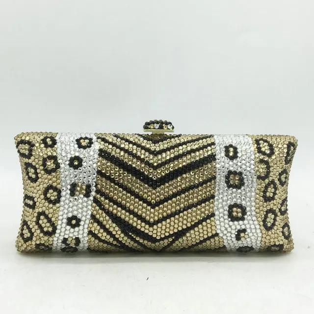 

Boutique De FGG Leopard Clutch Purses for Women Formal, Handmade Rhinestone Clutch Evening Bags, Party Prom Minaudiere Handbag