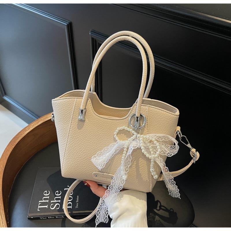 Retro commuter tote handbag, new fashionable large-capacity shoulder bag, simple texture vegetable basket