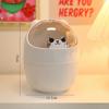 Desktop Semplice Bidone Della Spazzatura Con Coperchio Piccolo Simpatico Orso Contenitore Porta Penna Per Dormitorio Studentesco