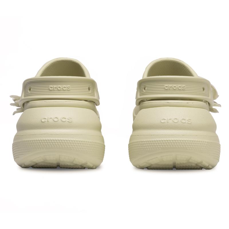 Crocs Crush Clog Puffs EVA Casual Versatile Trendy Hole Shoes Unisex Bone White