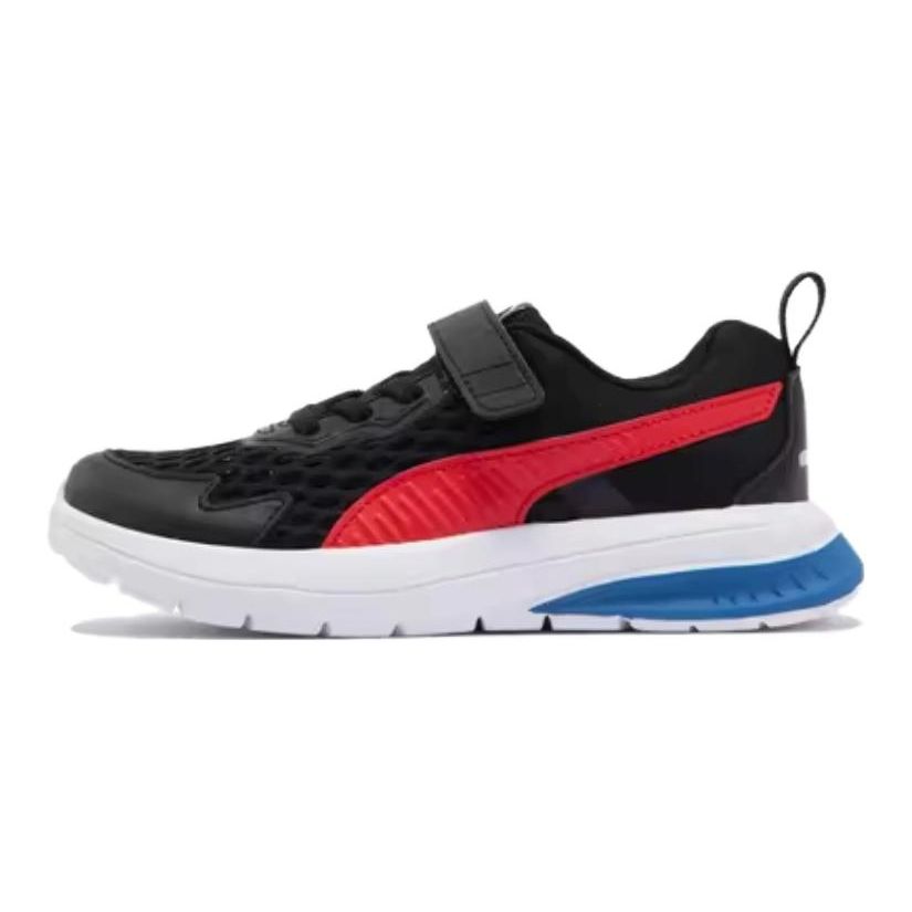 Puma Electron Evolve Run Comfortable Versatile Durable Breathable Low-Top Casual Shoes Kids Casual Shoes Black Red 389689-04