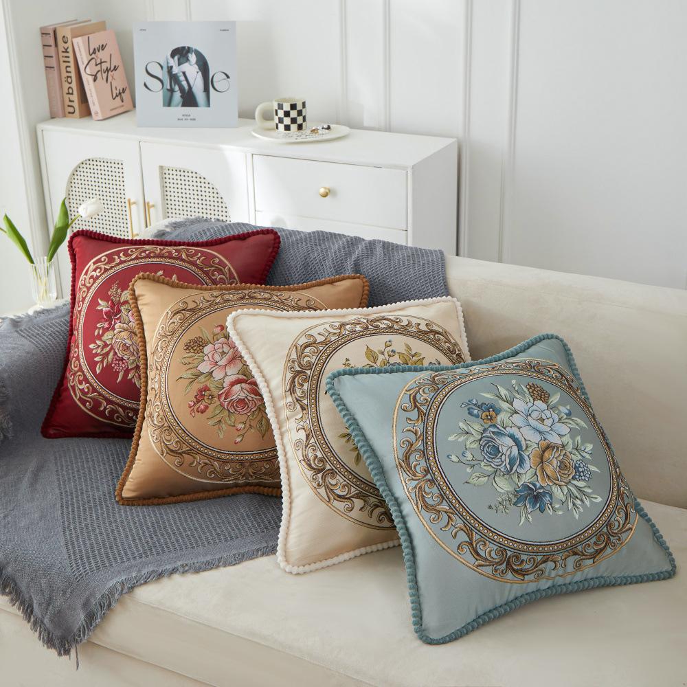 Crafted Jacquard High-precision Sofa Pillows, High-end Light Luxury Bed Cushions