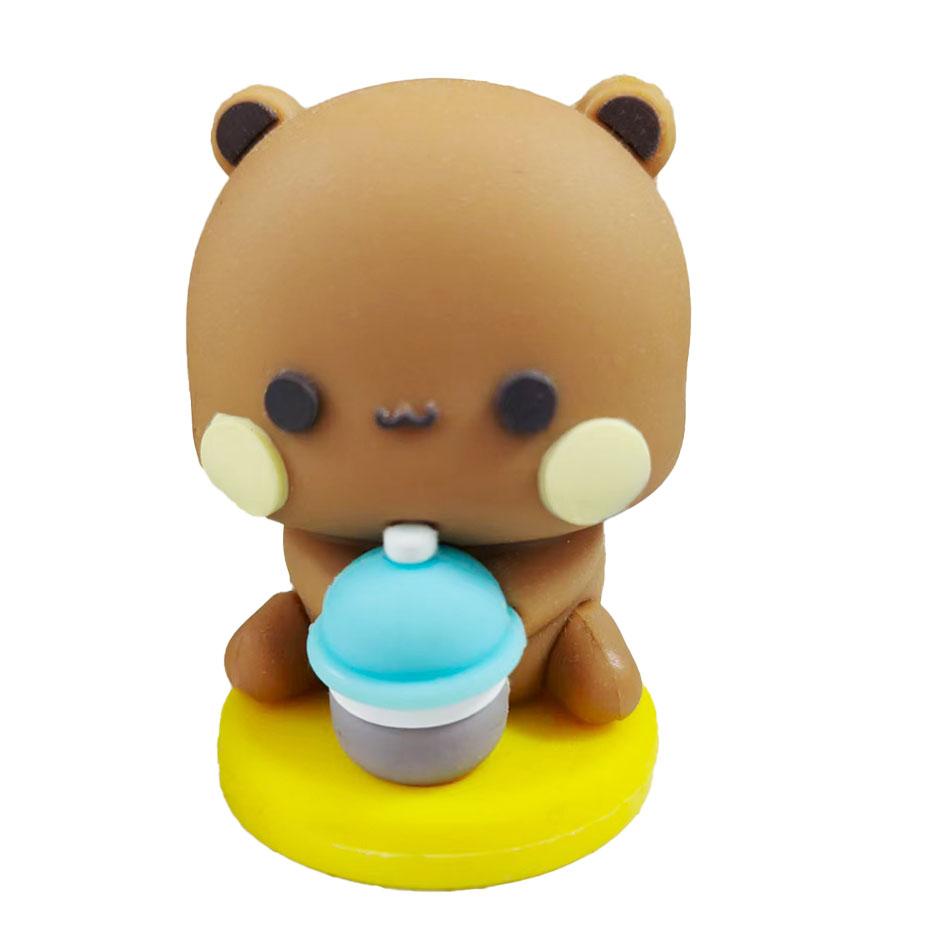 Cute Kawaii Bubu & Dudu Panda Bear Figure Cartoon Exciting Bear Miniatures Collectible Animal Toy Doll Ornament Home Derocation