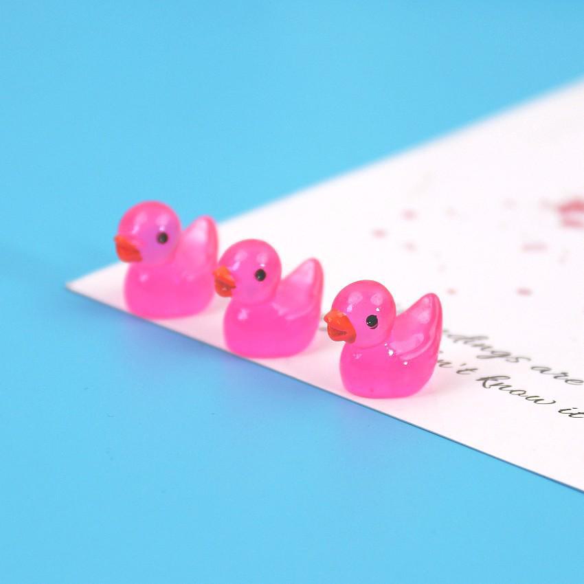 Bunte Leuchtende Gelbe Ente Harz Miniatur - Kreativer Cartoon Schmuck & Bastelzubehör